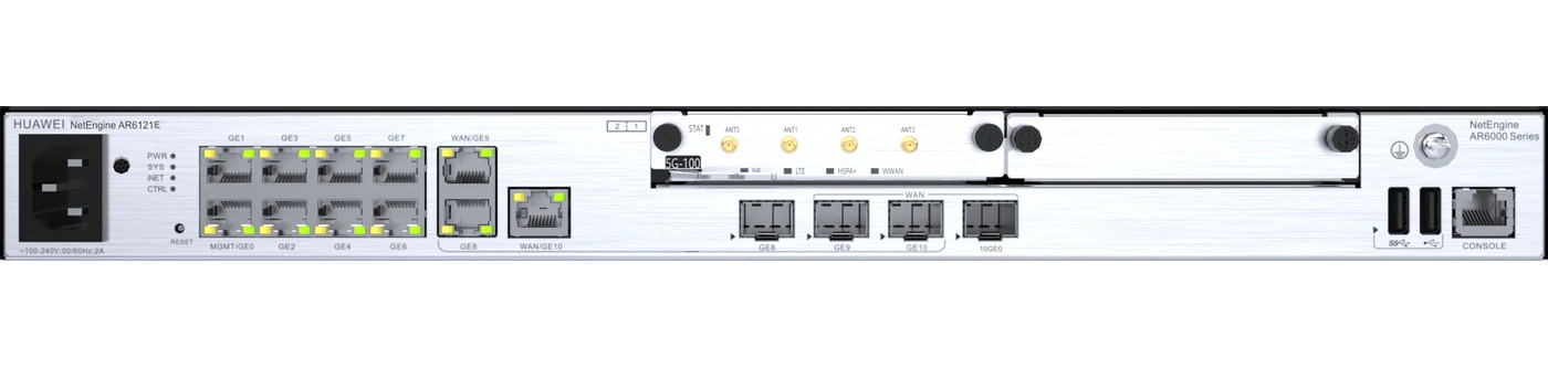 AR6121E, передняя панель с портами