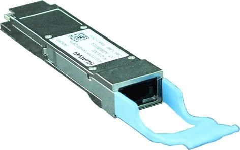 Оптический модуль QSFP+ Huawei с многоволоконным портом MPO и голубым язычком извлечения