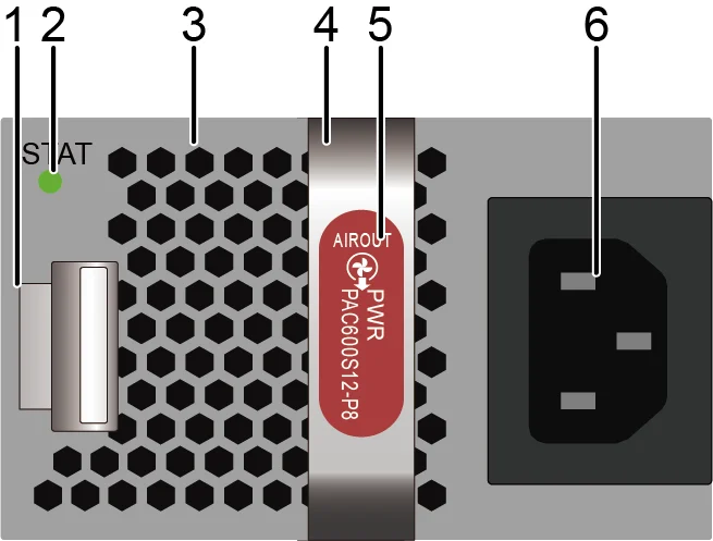 PAC600S12-PB (Блок питания 600 Вт, AC и 240 В DC (выброс воздуха со стороны панели питания))
