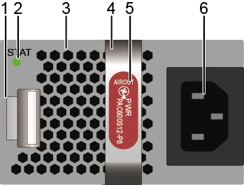 PAC600S12-PB (Блок питания 600 Вт, AC и 240 В DC (корпус шириной 66 мм, выброс воздуха со стороны панели питания))