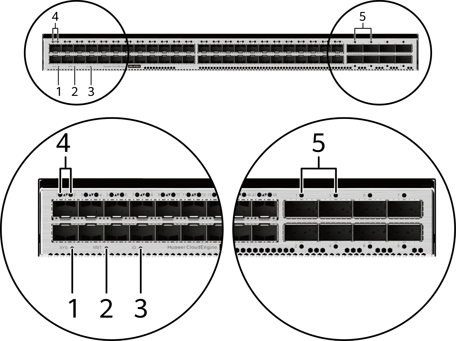 Индикаторы и кнопки, CE6885L-48YS8CQ