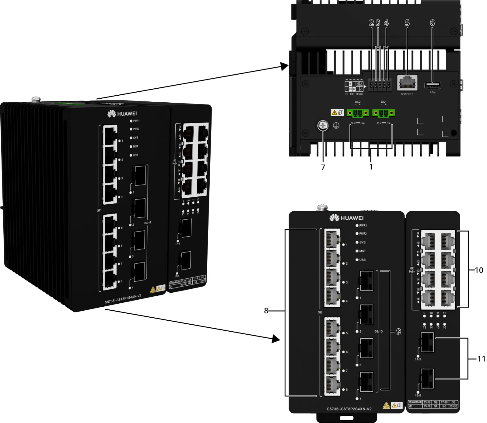Портовая панель, S5735I-S8T8P2S4XN-V2