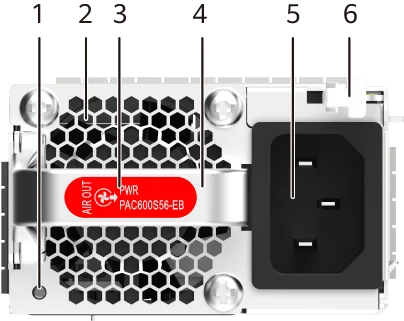 PAC600S56-EB (Блок питания PoE 600 Вт, AC и 240 В DC (корпус шириной 66 мм, выброс воздуха со стороны панели питания))