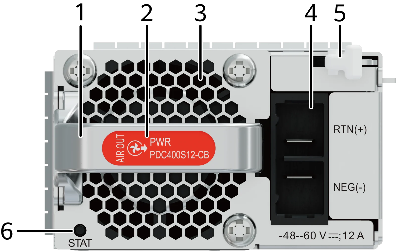 PDC400S12-CB (Блок питания DC 400 Вт (корпус шириной 66 мм, выброс воздуха со стороны панели питания))